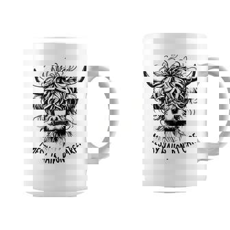 Highland Cow Messy Hair Don't Care Coffee Mug - Thegiftio