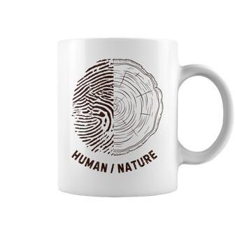 Human Nature Fingerprint Tree Rings Coffee Mug | Mazezy