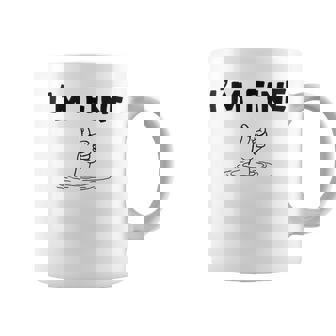 I'm Fine Art Hand Sign Under Water I'm Ok Meme Coffee Mug | Mazezy