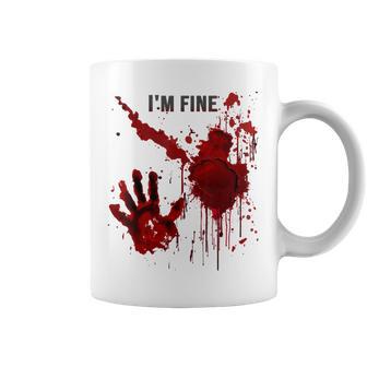 I'm Fine Bloody Blood Splatter Blood Stained Horror Coffee Mug - Thegiftio UK