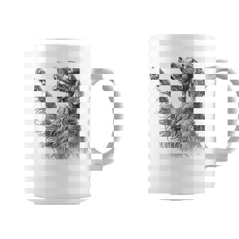 Irish Setter Raising Paw For Dog Owner Coffee Mug - Monsterry