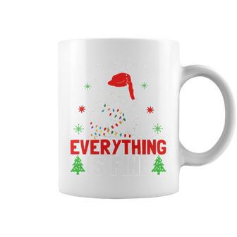 It's Fine I'm Fine Everything Is Fine Xmas Cat Christmas Coffee Mug | Mazezy