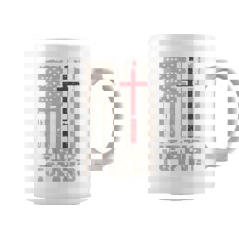 Jesus Is King Christ Lord Patriotic Christian American Flag Coffee Mug - Monsterry