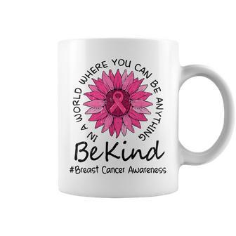 Be Kink Sunflower Breast Cancer Awareness Pink Ribbon Womens Coffee Mug - Thegiftio