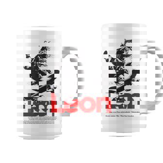 Leon Beau Nom De Garçon Avec Un Chat &Kateboard Tasse - Cadeauxyz