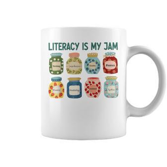 Literacy Is My Jam Literacy Teacher Reading Teacher Coffee Mug - Thegiftio