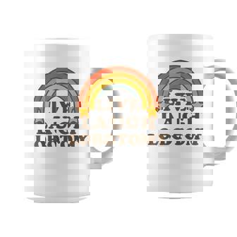 Live Laugh Lobotomy Retro Rainbow Dark Humor Sarcastic Coffee Mug - Thegiftio