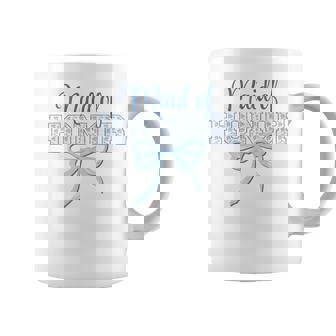 Maid Of Honor Blue Bow Coquette Floral Matching Bridal Coffee Mug | Seseable FR