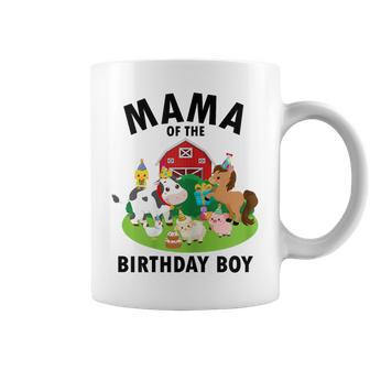 Mama Of The Birthday Boy Farm Animals Farm Theme Party Coffee Mug - Monsterry