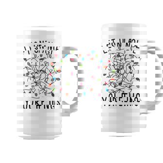 Merry Christmas School Psychologist Therapy Outfit Let's Untangle Your Feelings Christmas Lights Mental Health Grey -Adults Coffee Mug | Mazezy