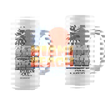 Miami Beach Florida Retro Sunset Palm Tree Vintage Vacation Coffee Mug - Monsterry