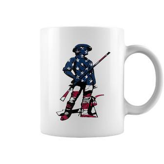 Minute Man Statue American Flag Silhouette Coffee Mug - Thegiftio UK