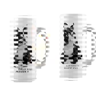 Mischief In Fur 猫写真 ハチワレ猫 黒白猫 猫好き ネタ 猫しもべ 猫飼い 猫依存症 長袖tシャツ コーヒーマグ - Kawaiitshirt