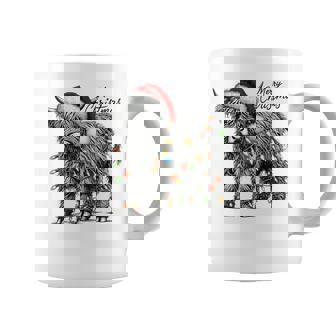 Mooey Christmas Western Highland Cow Santa Coffee Mug | Mazezy