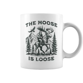 The Moose Is Loose Canada Alaska Bigfoot Adventures Coffee Mug | Mazezy