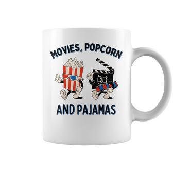 Movies Popcorn And Pajamas Popcorn Movie Night Coffee Mug - Thegiftio UK