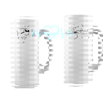 Nadador Heartbeat Divertido Natación Entrenador Gráfico Taza de café - Regaloses