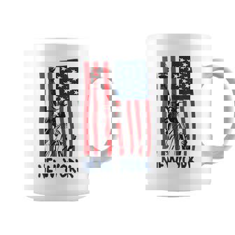 Nueva York Estatua De La Libertad Bandera De Estados Unidos Cuello Taza de café - Regaloses