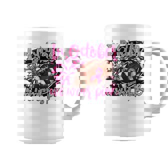 In October We Wear Pink Football Breast Cancer Cheer Mom Coffee Mug | Seseable UK