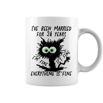 Opal Wedding I've Been Married For 24 Years Coffee Mug - Thegiftio UK
