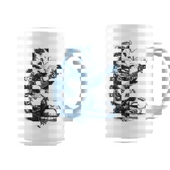 Opossum Playing Banjo Guitar Possum Live Trash Kitty Coffee Mug - Monsterry