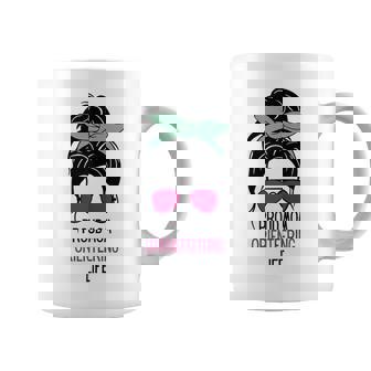 Orienteering Mom Outfit Messy Hair Bun Coffee Mug | Mazezy