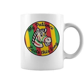 My Patience Lasts This Long Vibrant Retro Zebra Animal Lover Coffee Mug - Thegiftio