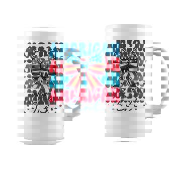 Patriotic American Girl 4Th Of July Coquette Bow Usa Flag Coffee Mug | Mazezy