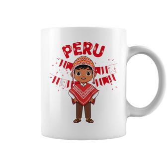 Peru Peruvian Boy Traditional Outfit Wear Flag Heritage Coffee Mug | Mazezy