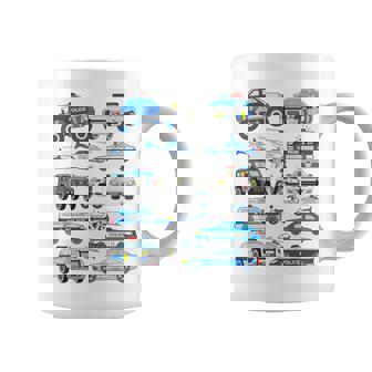 Policía Coche Chico Chica Policía Coches Policíaehículos Policía Taza de café - Regaloses