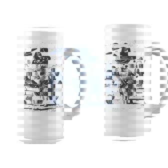 Pomeranian Cowboy Dog Vintage Ufo Wild Western Desert Alien Coffee Mug - Monsterry