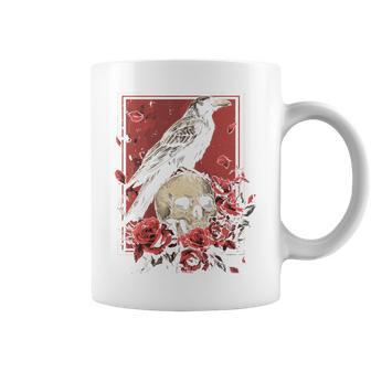 Raven Crow Y2k Grunge Aesthetic Dark Bird Goth Skull Gothic Coffee Mug - Monsterry