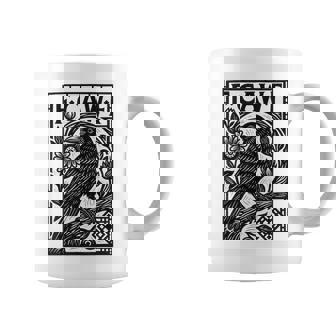 Retro F-Caw-F Black Crow Black Bird Saying Meme Dark Coffee Mug | Seseable UK