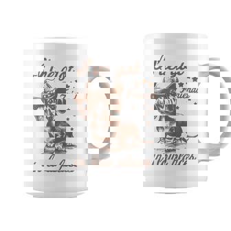 Retro I've Got Friends In Low Places Dachshund Cowboy Coffee Mug | Mazezy