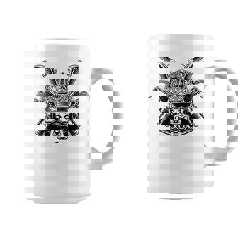 Samurai Máscara Cascointage Grabado Grabado Xilografía Taza de café - Regaloses