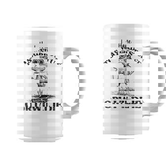I Have To Say Weird Stuff Or I'll Die Frog Saying Meme Coffee Mug - Monsterry