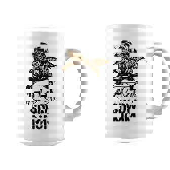 Show Lamb Mom Messy Bun Leopard Sheep Show Mama Coffee Mug - Thegiftio