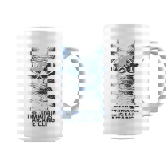 Ski Snowboard Cat The Meowtains Are Calling Skiing Coffee Mug | Mazezy