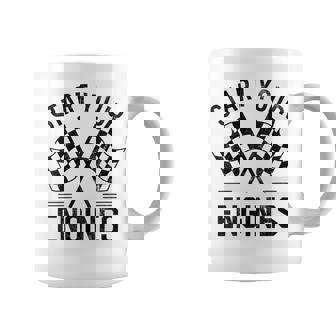 Start Your Engines Vintage Checkered Flag Race Car Coffee Mug | Seseable UK