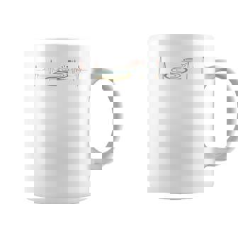 Stone Skipping Heartbeat Retro ECG EKG Raglan Baseball Tee Coffee Mug | Mazezy