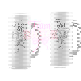 Team Bride Pink Bow Coquette Floral Matching Bridal Coffee Mug | Seseable CA