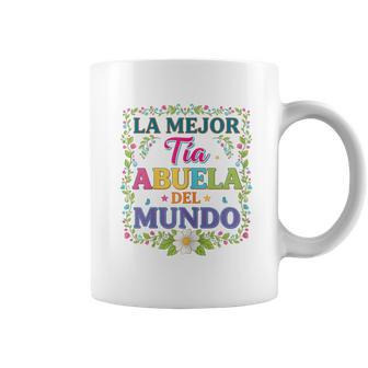Tía Abuela La Mejor Tia Abuela Del Mundo Floral Taza de café - Regaloses
