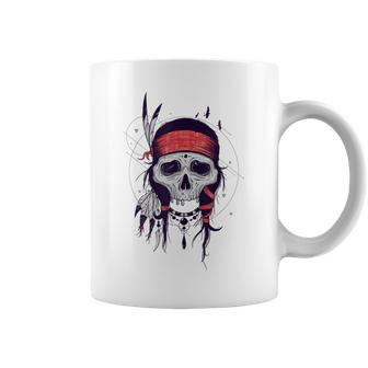 Tocado De Calavera De Jefe Indio Nativo Americano Taza de café - Regaloses