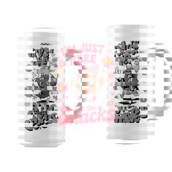 Toddler Girl Im Just Here For Snacks Football Coquette Bow Coffee Mug | Seseable CA