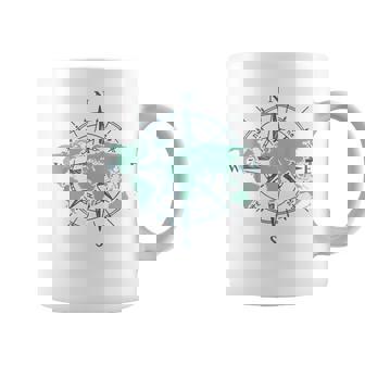 Travel Compass World Travel Map Globe World Map Coffee Mug | Mazezy