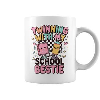 Twinning With My School Bestie Cute Matching Friend Twin Day Coffee Mug - Monsterry UK