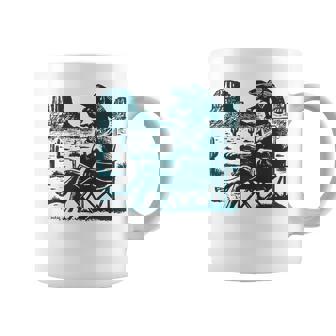 Vintage Doberman Ufo Western Cowboy Dog Relaxing Meme Coffee Mug - Monsterry