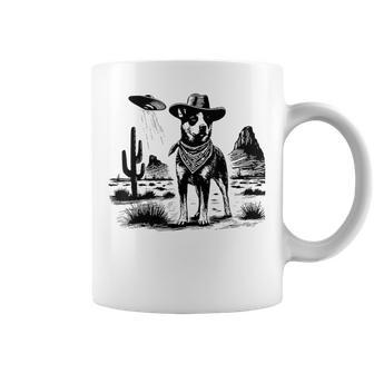 Vintage Heeler Ufo Western Cowboy Australian Cattle Dog Mom Coffee Mug | Mazezy