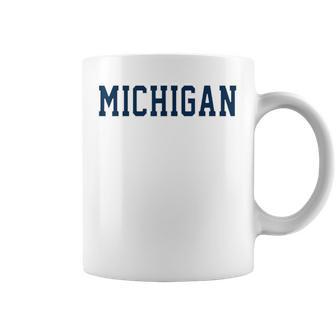 Vintage Michigan Look Blue Maize Retro Gold Michigan Coffee Mug - Thegiftio UK