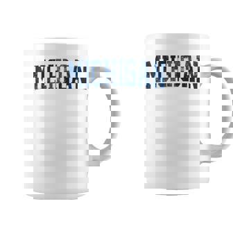 Vintage Michigan Look Blue Maize Retro Gold Michigan Coffee Mug - Monsterry